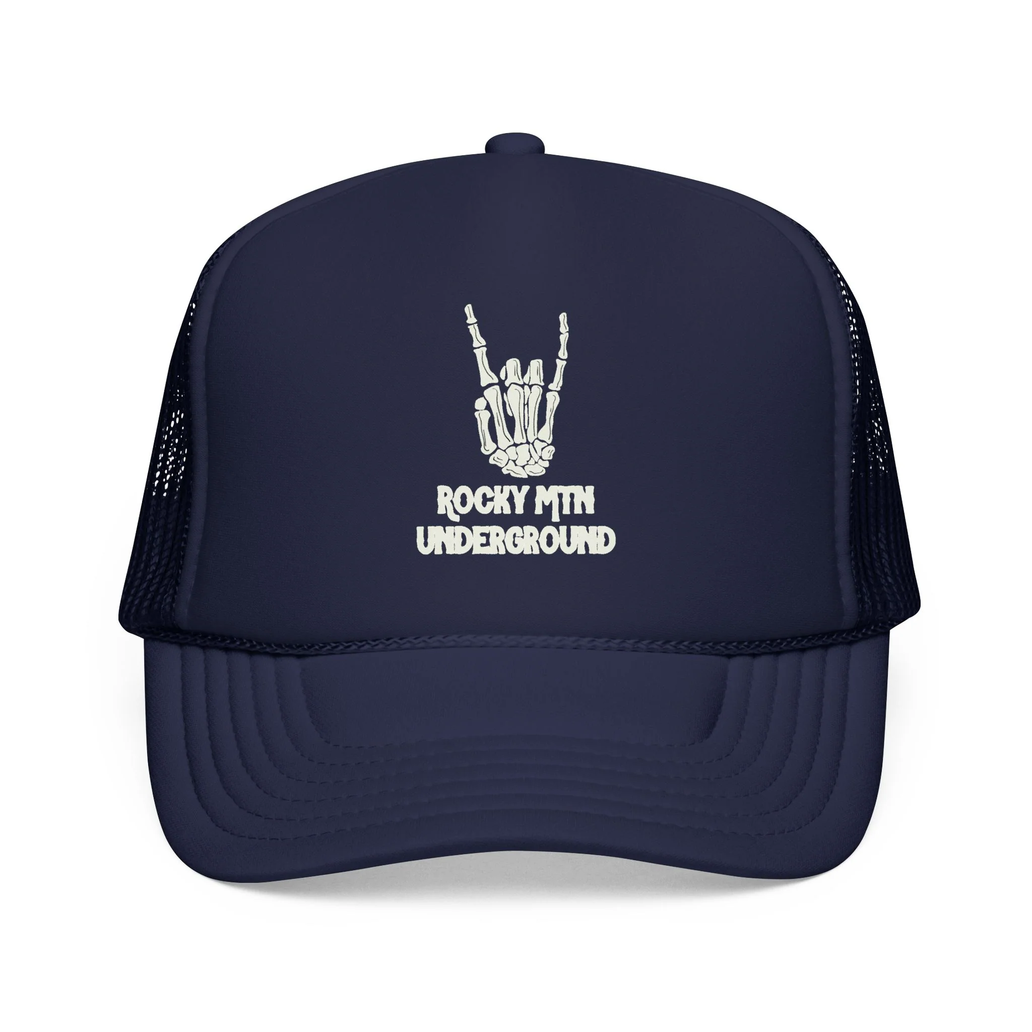 Trucker Hat — 'Rocky Mtn Underground' Skull Hand Logo - Image 2